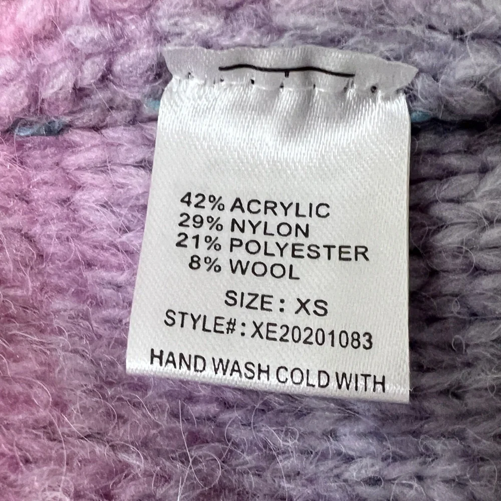 Woven Heart Pastel Rainbow Women's Sweater